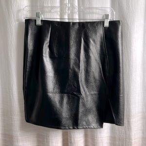 Faux Leather Mini Pencil Skirt